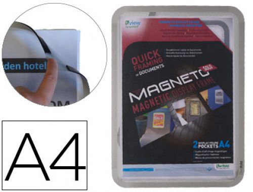 Moldura magnetica tarifold din a4 em pvc cor cinza prata pack de 2 unidades , Tarifold , 76185 , 3377991950308